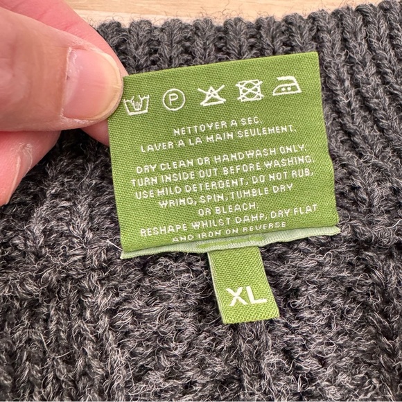 Shannon Woolen Mills Men's Irish 100% pure new Wool  Aran Sweater Sz XL - Picture 7 of 7